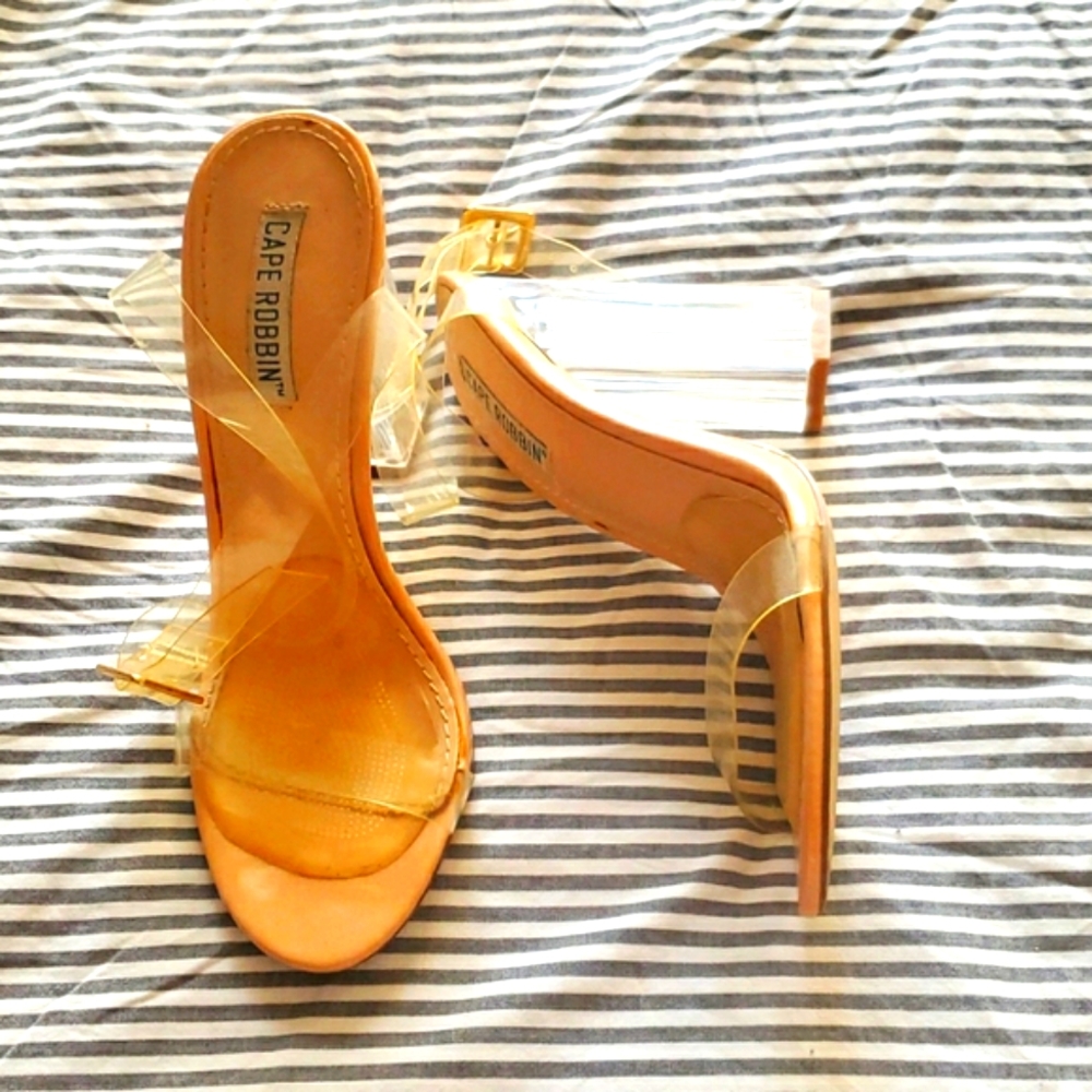 Clear high heels